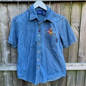 Vintage 90s Winnie the Pooh Embroidered Button Up Shirt